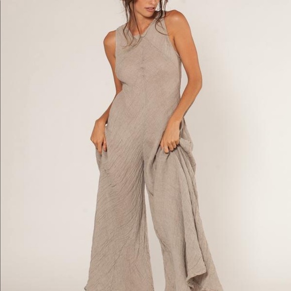 natural linen jumpsuit
